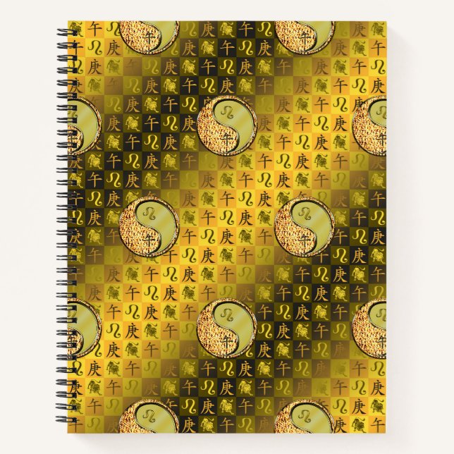 Leo & Metal Horse Spiralblock Notizbuch (Vorderseite)