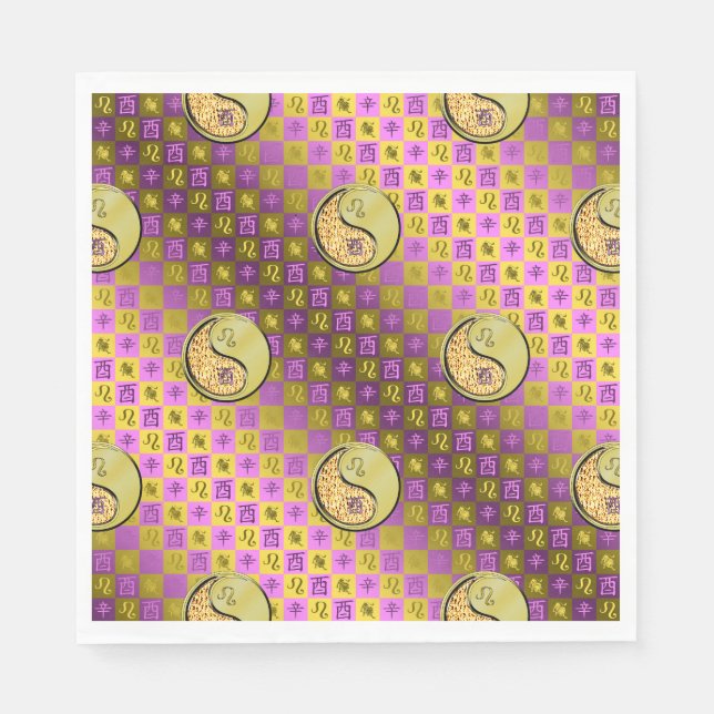 Leo & Metal Rooster Serviette (Vorderseite)