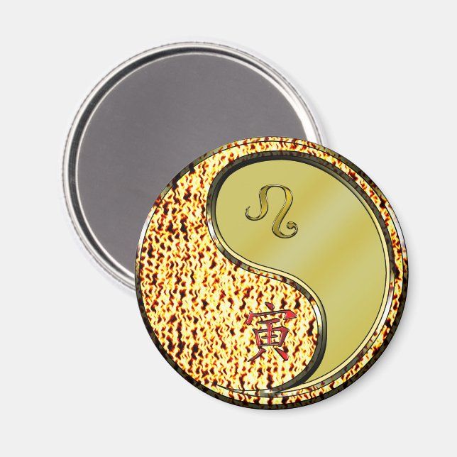 Leo & Metal Tiger Magnet (Vorderseite/Rückseite)