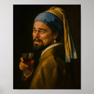 Leo mit einem Perlenohrring - Vermeer Art Meme Par Poster