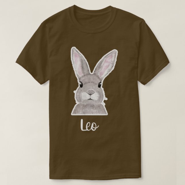 Leo Name Oaster Bunny Individuelle Name Guter Frei T-Shirt (Design vorne)
