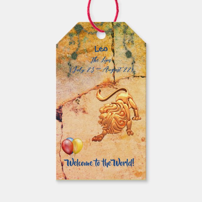Leo New Baby Geschenk Geschenkanhänger (Vorderseite)