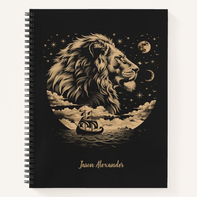 Leo Notebook Zodiac Astrologie Löwenschule Notizbuch (Vorderseite)