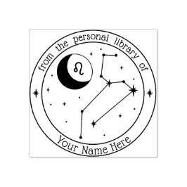 Leo Personalisiert Zodiac Book Briefmarke Gummistempel