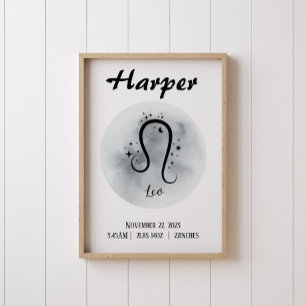 Leo Personalisiert Zodiac Custom Poster