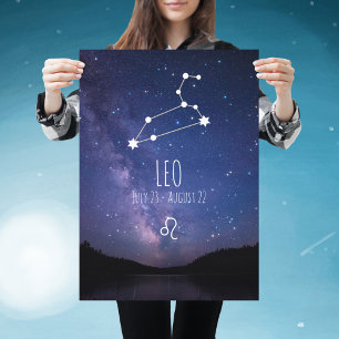 Leo Personalisiertes Zodiac-Sternbild-Poster Poster