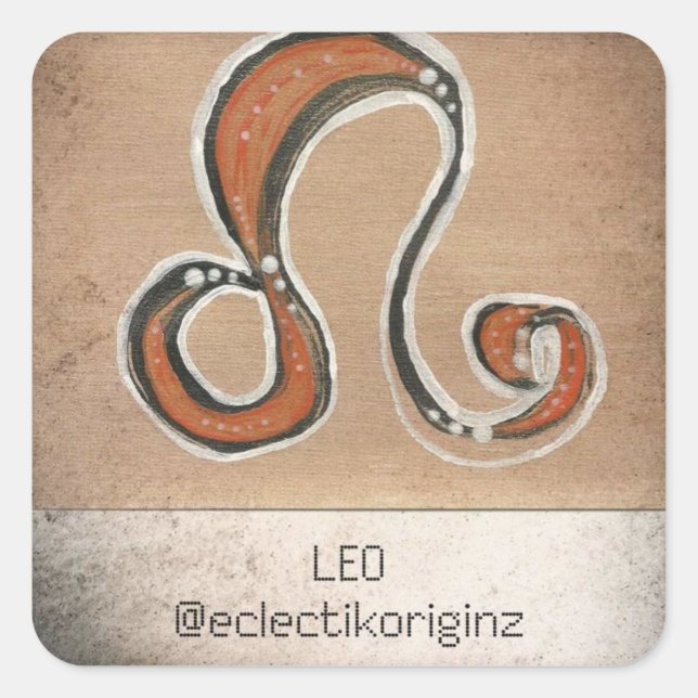Leo Quadratischer Aufkleber (Vorderseite)