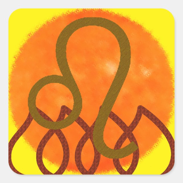 Leo Quadratischer Aufkleber (Vorderseite)