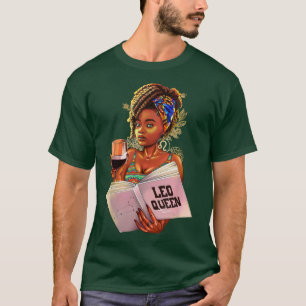 Leo Queen Afro Locs Girl Zodiac Signs Geburtstag G T-Shirt