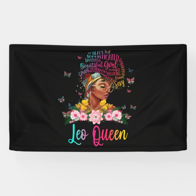Leo Queen Black Women Persistent schön Banner (Horizontal)