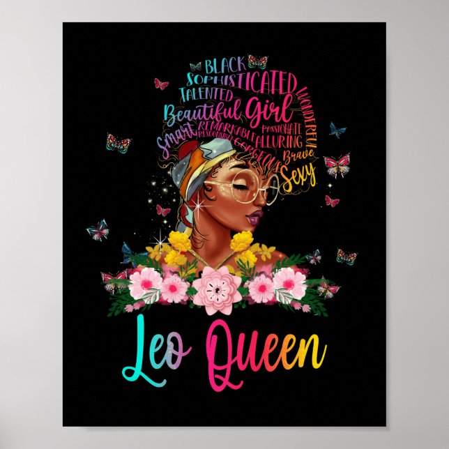 Leo Queen Black Women Persistent schön Poster (Vorne)
