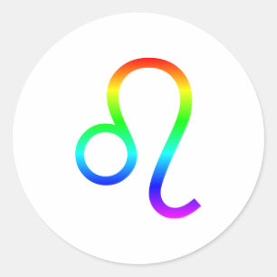 Leo Rainbow Runder Aufkleber