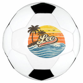 Leo Retro Sonnenuntergang Namensdesign Fußball
