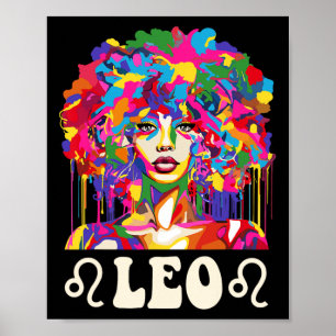 Leo Schwarze Frau Afroamerikanerin Kunst Geburtsta Poster