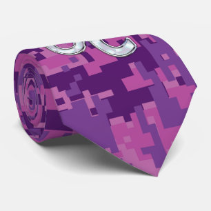 Leo Sign auf Pink Fuchsia Digital Camouflage Krawatte