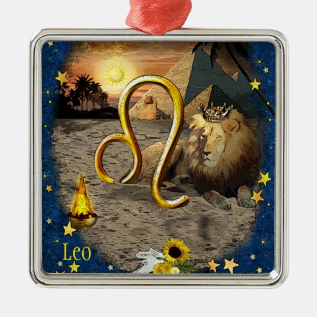 Leo Silbernes Ornament (Vorne)
