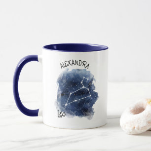 Leo Starry Night Constellation Individuelle Name Tasse