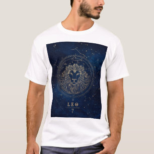 Leo-Sternbild Löwe in Faux-Gold bei Nacht T-Shirt