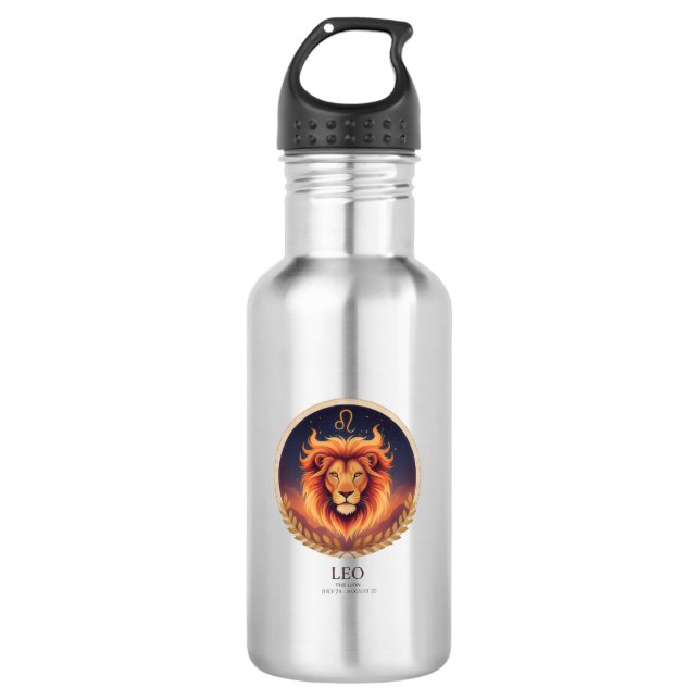 Leo-Sternzeichen-Elite-Wasserflasche Edelstahlflasche (Vorderseite)