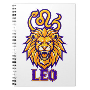 Leo-Sternzeichen Goldenes Maskottchen Grafik Notizblock