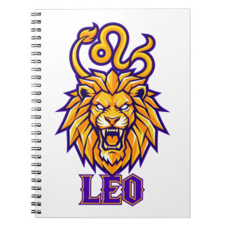 Leo-Sternzeichen Goldenes Maskottchen Grafik Notizblock