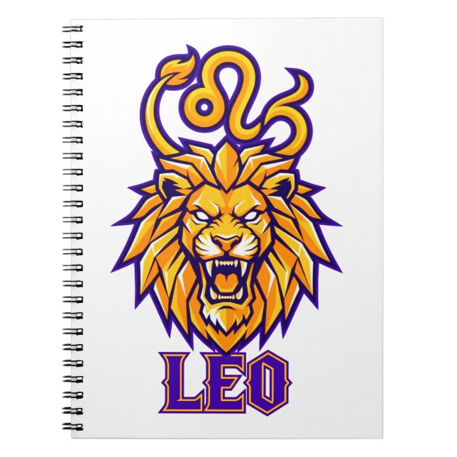 Leo-Sternzeichen Goldenes Maskottchen Grafik Notizblock (Vorderseite)