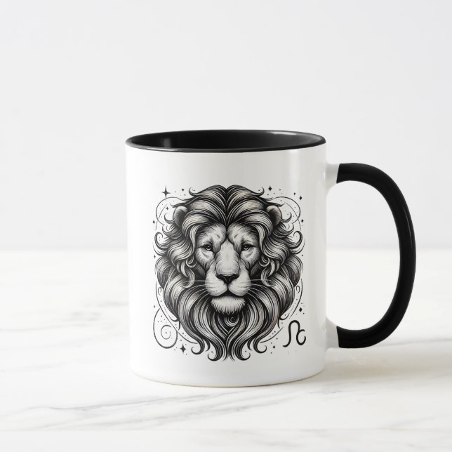 Leo-Sternzeichen-Löwe-Astrologie-Geschenk Tasse (Rechts)
