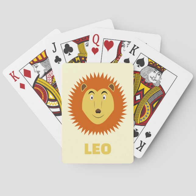 Leo-Sternzeichen Löwe Geburtstag Custom Spielkarten (Rückseite)