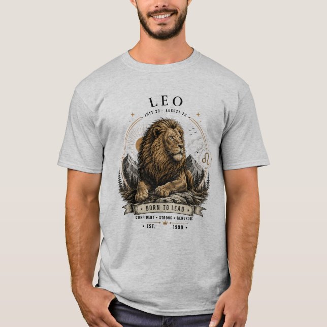 Leo-Sternzeichen-Löwe Herren T-Shirt (Vorderseite)