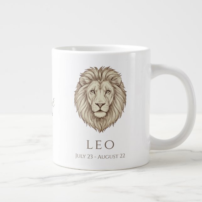 Leo-Sternzeichen personalisierter Name & Geburtsda Jumbo-Tasse (Rechts)