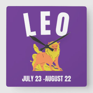 Leo-Sternzeichen Quadratische Wanduhr