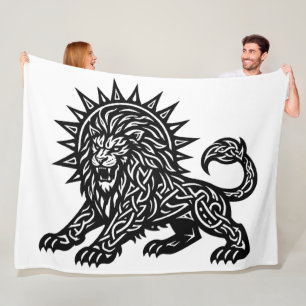 Leo Sternzeichen Sonnenmähne Löwe   BurnsInHell Fleecedecke