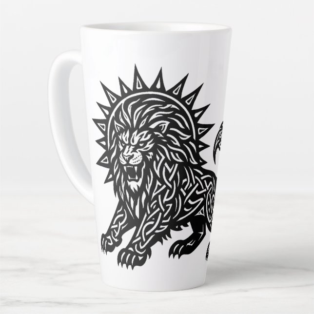 Leo Sternzeichen Sonnenmähne Löwe | BurnsInHell Milchtasse (Linke Ecke)