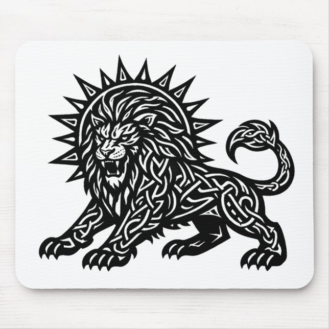 Leo Sternzeichen Sonnenmähne Löwe | BurnsInHell Mousepad (Vorne)