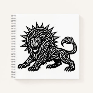 Leo Sternzeichen Sonnenmähne Löwe   BurnsInHell Notizbuch