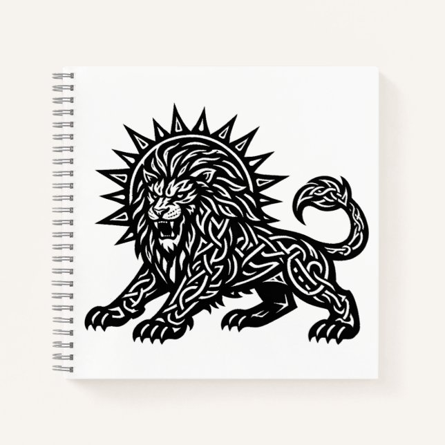 Leo Sternzeichen Sonnenmähne Löwe | BurnsInHell Notizbuch (Vorderseite)