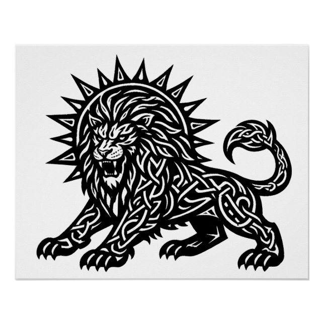 Leo Sternzeichen Sonnenmähne Löwe | BurnsInHell Poster (Vorderseite)