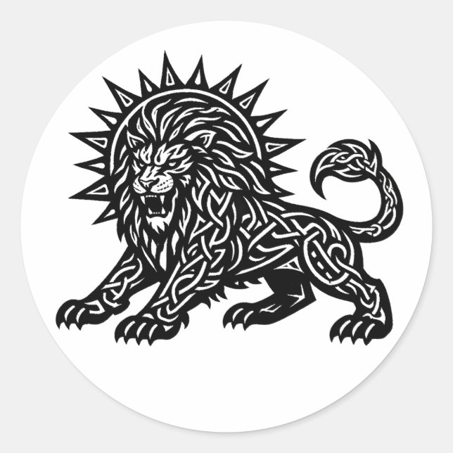 Leo Sternzeichen Sonnenmähne Löwe | BurnsInHell Runder Aufkleber (Vorderseite)