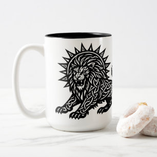 Leo Sternzeichen Sonnenmähne Löwe   BurnsInHell Zweifarbige Tasse
