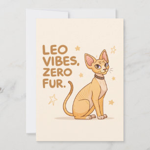 Leo-Sternzeichen-Sphynx-Katze Süße Illustrationsku Feiertagskarte