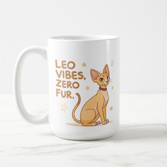 Leo-Sternzeichen-Sphynx-Katze Süße Illustrationsku Kaffeetasse (Links)