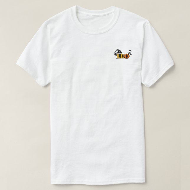 Leo-Sternzeichen Varsity Gold Ästhetik T-Shirt (Design vorne)