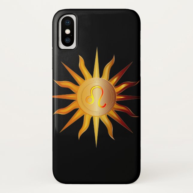 Leo Sun Fire Sign Birth Monat Rot & Gold Case-Mate iPhone Hülle (Rückseite)