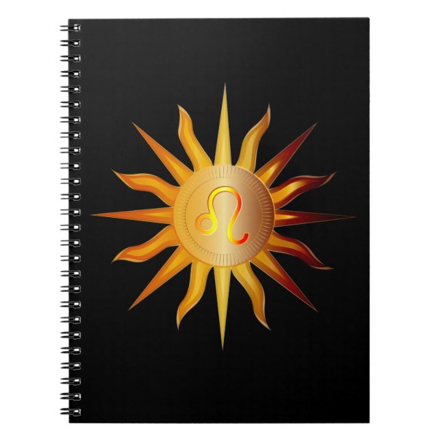 Leo Sun Fire Sign Birth Month Red & Gold Journal Notizblock (Vorderseite)