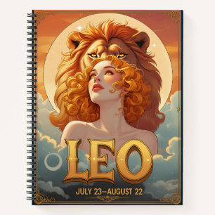 Leo Sun Sign July August Birthday Lion Notizbuch