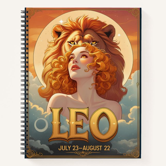 Leo Sun Sign July August Birthday Lion Notizbuch (Vorderseite)