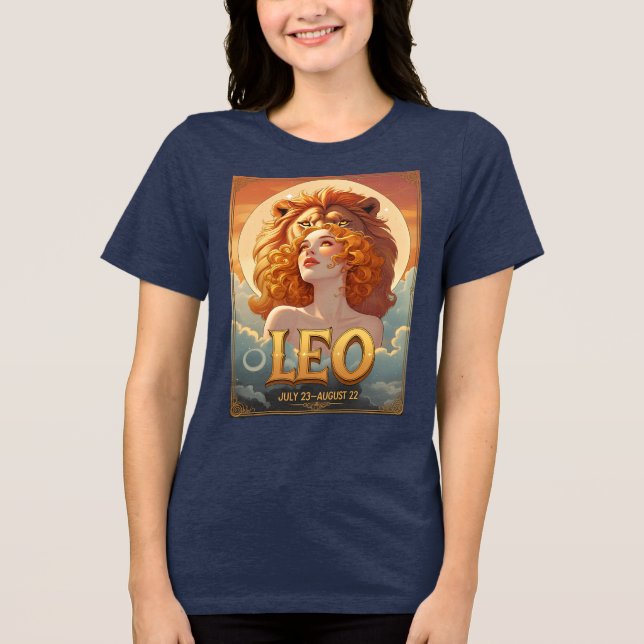 Leo Sun Sign July August Lion Astrologie Tri-Blend Shirt (Vorderseite)