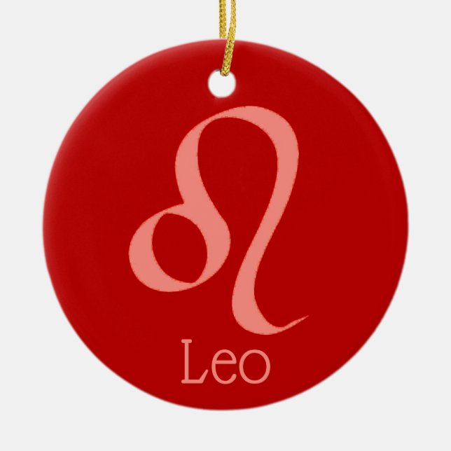 Leo Sun Sign Zodiac Symbol Keramik Ornament (Vorne)