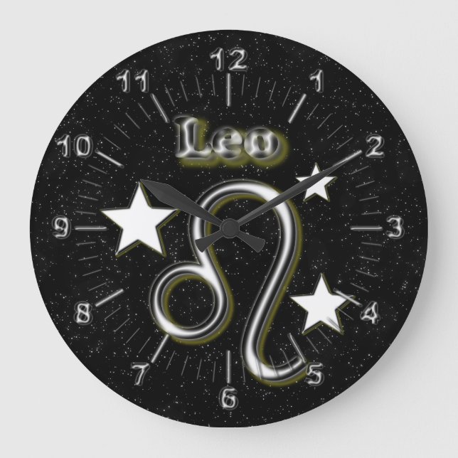 Leo-Symbol Große Wanduhr (Vorderseite)