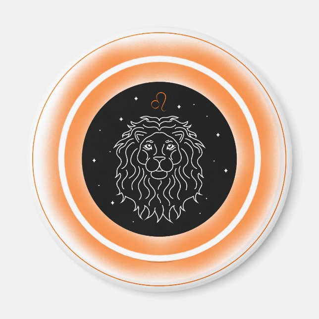 Leo-Symbol – Minimales Astrologie-Emblem Magnet (Vorne)
